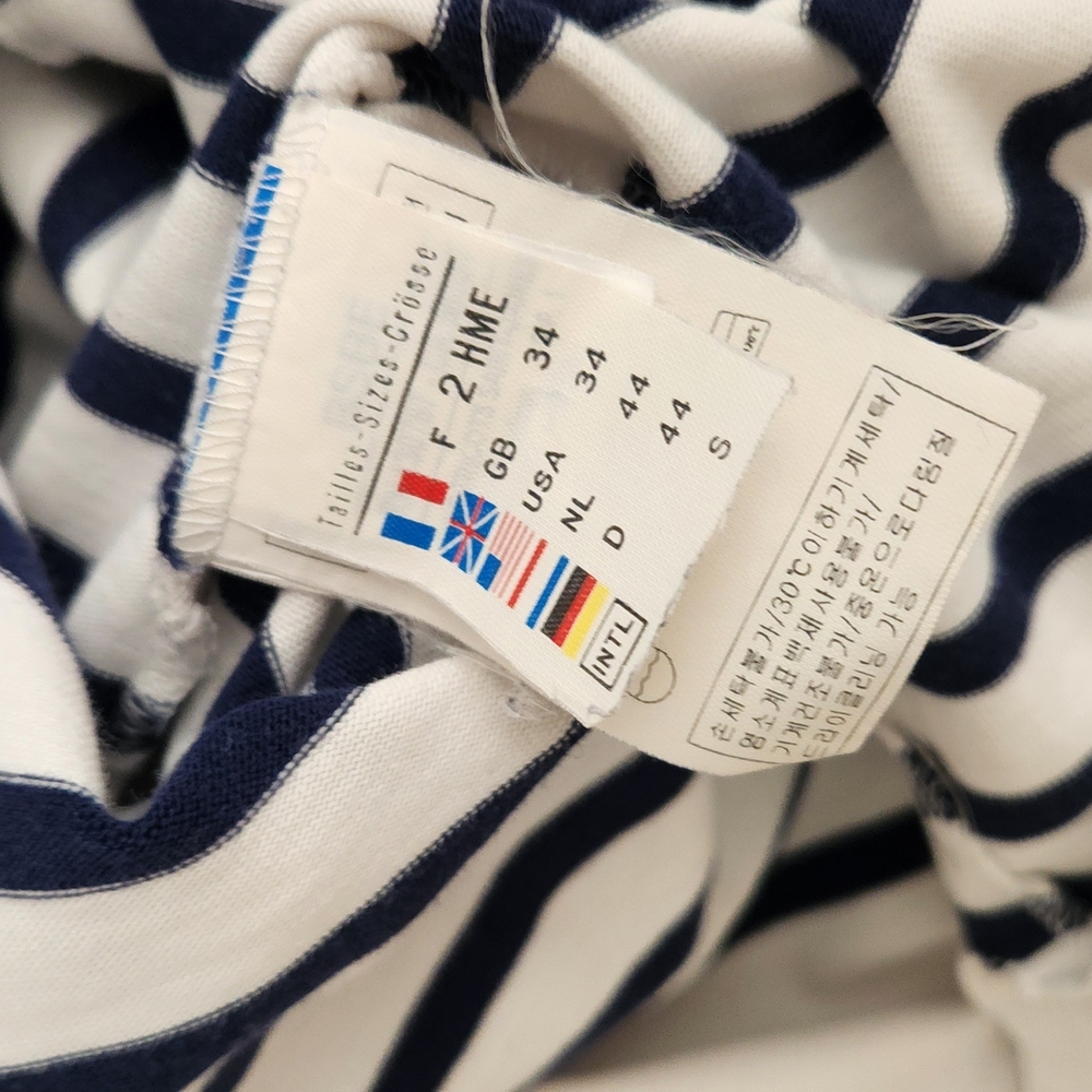Saint James White and Navy Striped Long Sleeve Top - Picture 5 of 7